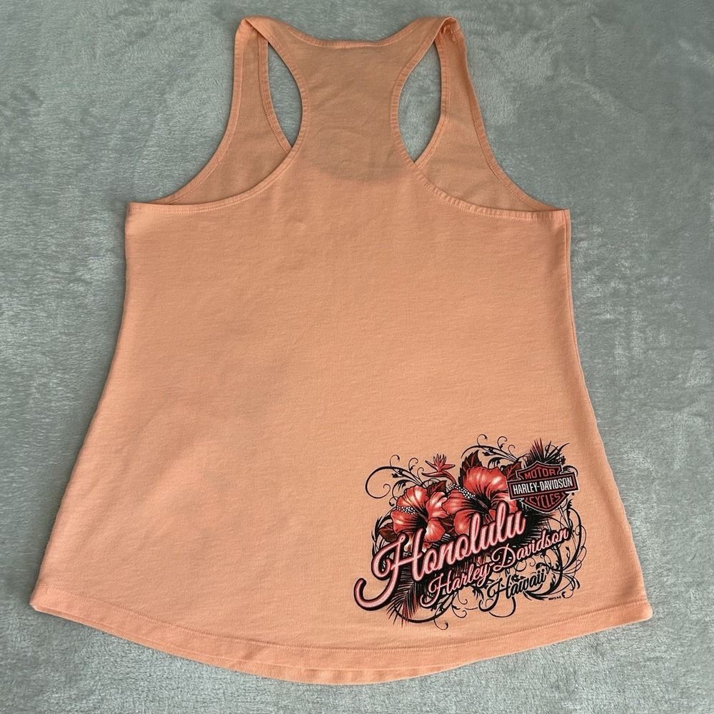 Harley Davidson Hawaii Tank Top XL Honolulu Cycle City 2012 Tropical Biker Chic